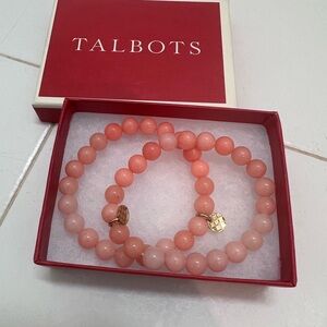 Talbots Coral Beaded Bracelet Set